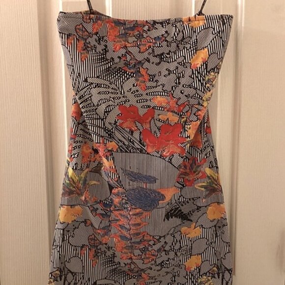 Volcom Strapless Dress Colorful Size S/P/10 Abstract Floral - Picture 1 of 6